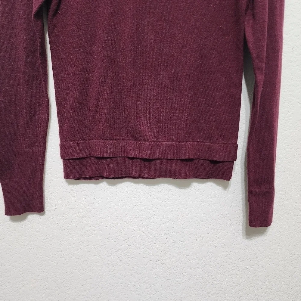 Kate Spade Burgandy Long Sleeve Sweater Size XS